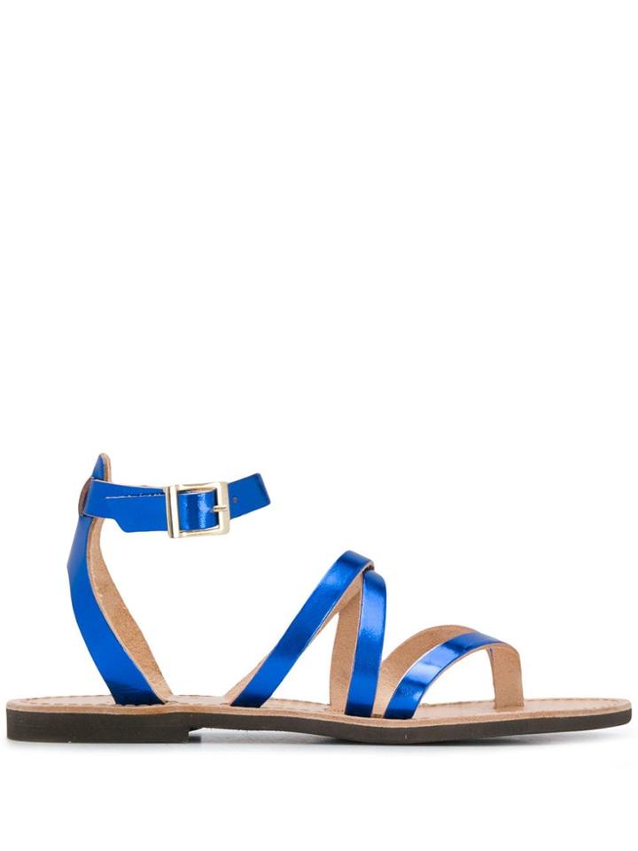 P.a.r.o.s.h. Crossover Strap Sandals - Blue
