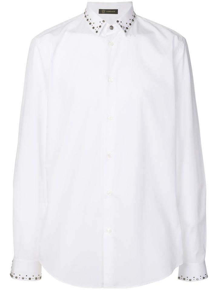 Versace Studded Neck Shirt - White