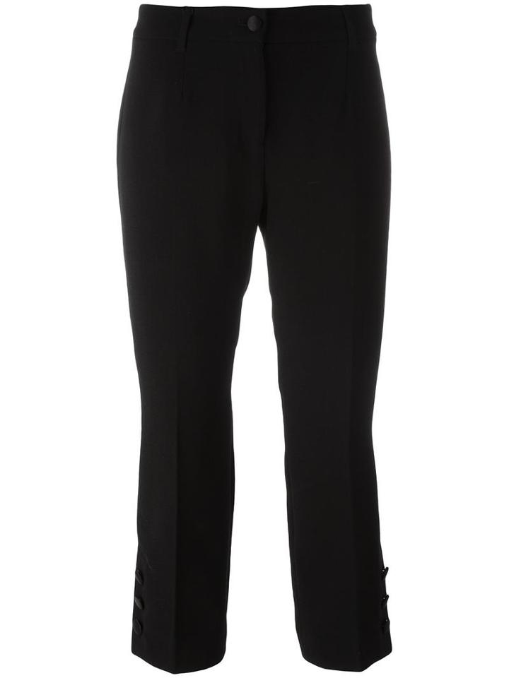 Dolce & Gabbana Cropped Trousers, Women's, Size: 42, Black, Spandex/elastane/virgin Wool