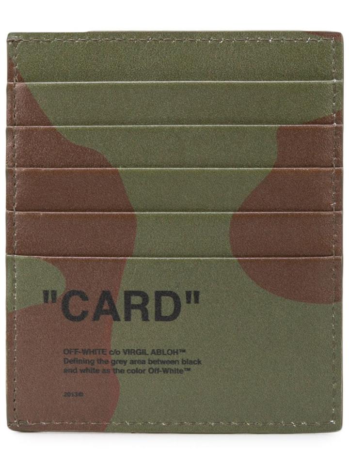 Off-white Camouflage Print Card Holder - Green