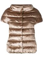 Herno Velvet Short Sleeve Padded Jacket - Nude & Neutrals