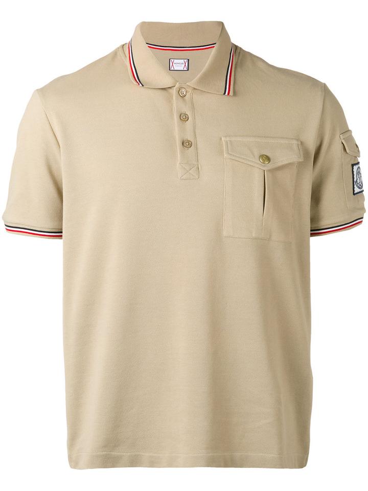 Moncler Gamme Bleu - Contrast Polo Shirt - Men - Cotton - M, Nude/neutrals, Cotton