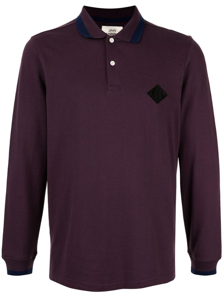 Kent & Curwen Long Sleeve Polo Shirt - Purple