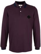 Kent & Curwen Long Sleeve Polo Shirt - Purple
