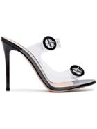 Gianvito Rossi Black And Transparent Buckle 105 Pvc Leather Sandals