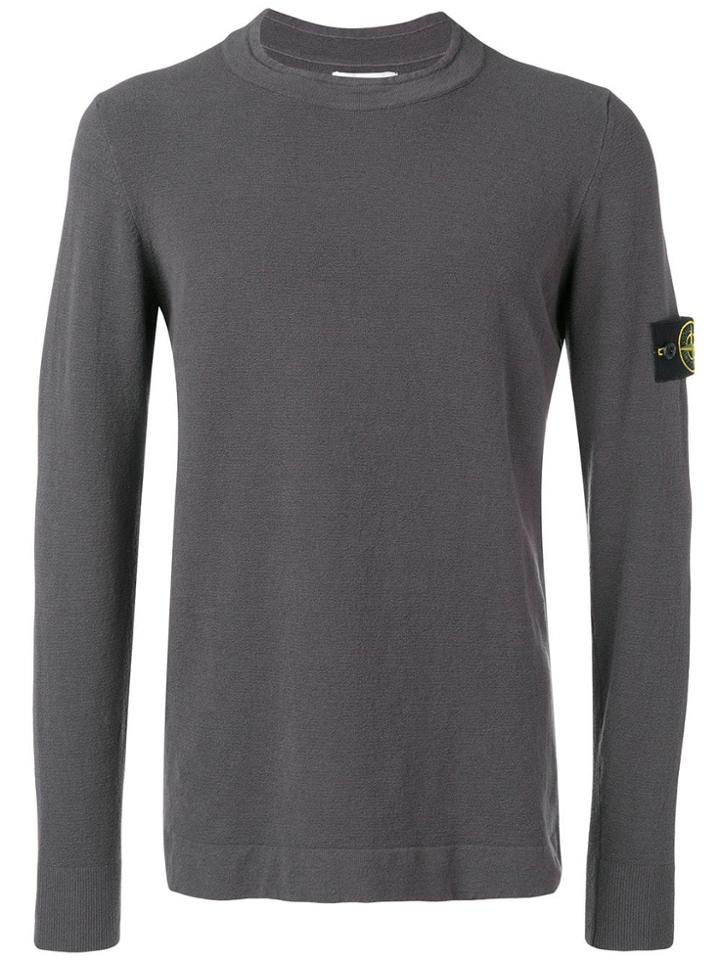 Stone Island Welt Collar Sweater - Grey