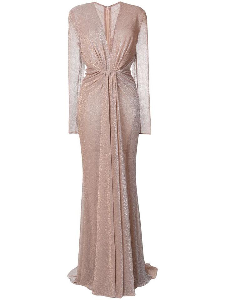 Talbot Runhof Long Metallic Gown - Neutrals