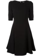 Dolce & Gabbana Flared Dress, Women's, Size: 46, Black, Spandex/elastane/wool