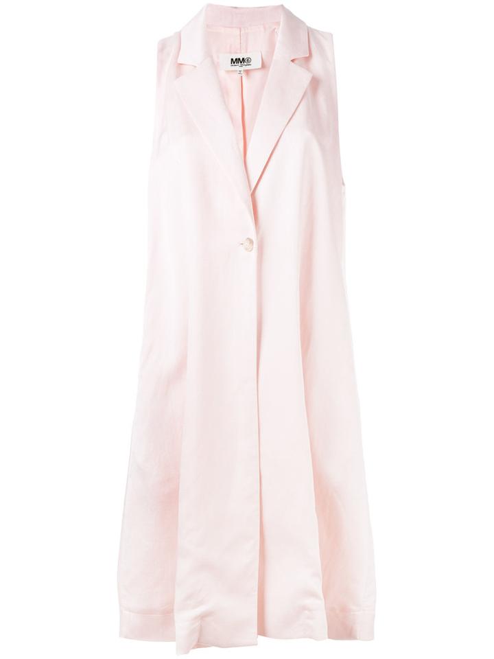 Mm6 Maison Margiela Long Waistcoat, Women's, Size: 40, Pink/purple, Linen/flax/viscose