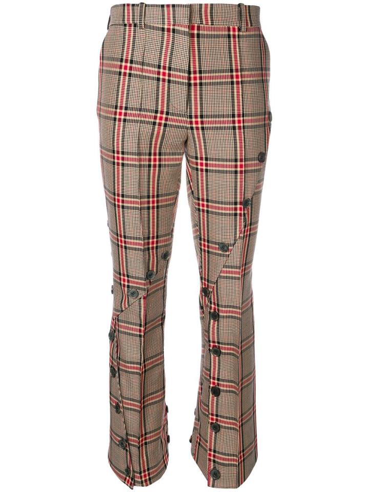 Rokh Checked Button Trousers - Brown