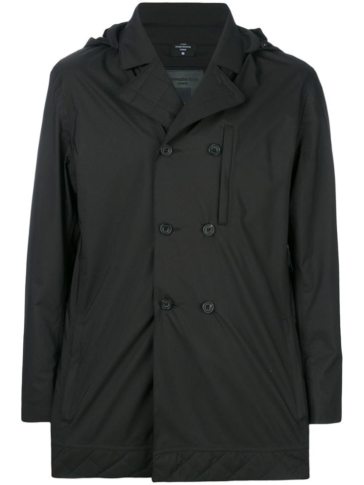 Norwegian Rain Double Breasted Caban Raincoat - Black