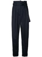 Paule Ka - High Waist Woven Pants - Women - Cotton/spandex/elastane - 38, Women's, Blue, Cotton/spandex/elastane