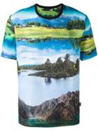 Love Moschino - Landscape Print T-shirt - Men - Cotton - L, Blue, Cotton