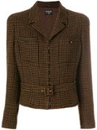 Chanel Vintage Checked Belted Jacket - Brown