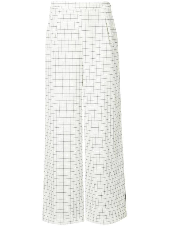 Han Ahn Soon High-waisted Checked Trousers - White