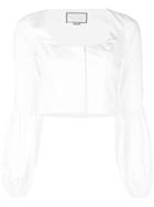 Alexis Cropped Long-sleeved Top - White