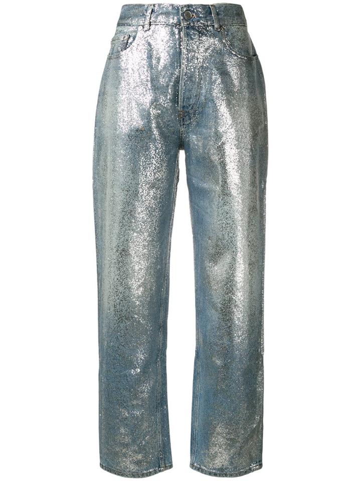 Pt05 Glitter Boyfriend Jeans - Blue