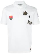 Alexander Mcqueen Badge Appliqué Polo Shirt, Men's, Size: Medium, White, Cotton/polyester