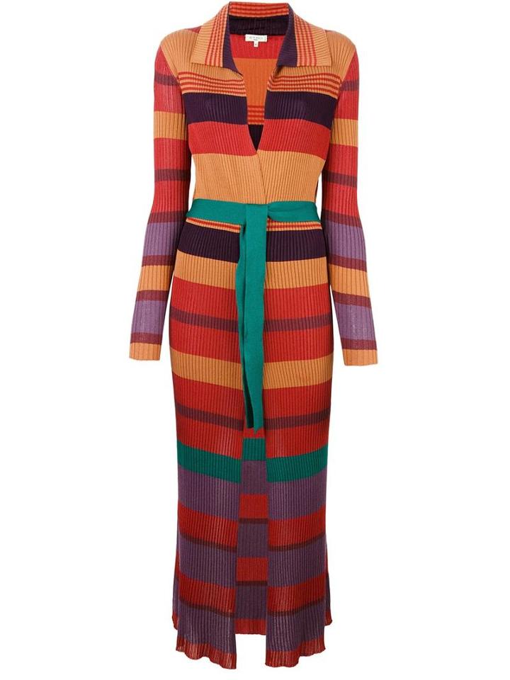 Etro - Long Striped Ribbed Cardigan - Women - Cotton/polyamide/viscose - 44, Cotton/polyamide/viscose