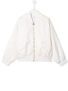 Chiara Ferragni Kids Appliqué Detail Bomber Jacket - White