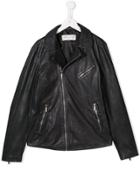 John Galliano Kids Teen Leather Jacket - Grey