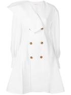 Adeam Double Breasted Dress - White