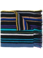 Paul Smith Striped Knit Scarf - Black