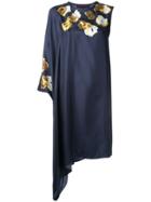 Martin Grant Floral Print Asymmetric Dress - Blue