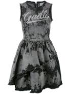 Gaelle Bonheur - Frayed Flared Denim Dress - Women - Cotton/spandex/elastane - 40, Grey, Cotton/spandex/elastane