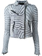 Numero 10 Zebra Print Jacket, Women's, Size: 38, Black, Leather