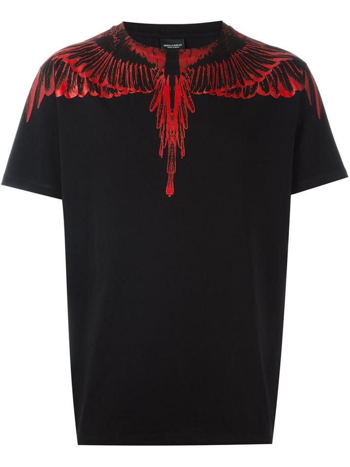 Marcelo Burlon County Of Milan 'el Pluma' T-shirt, Men's, Size: Xs, Black, Cotton