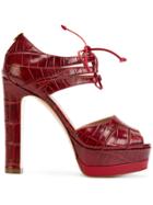 Twin-set Lace-up Platform Sandals - Red