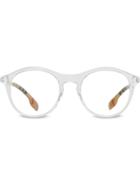 Burberry Vintage Check Detail Round Optical Frames - Neutrals