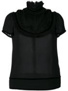 Dsquared2 Pleated Collar Top - Black