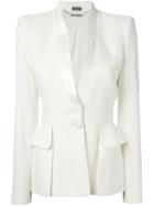 Alexander Mcqueen Shawl Collar Blazer, Women's, Size: 46, White, Silk/acetate/rayon