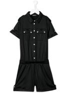 Balmain Kids Teen Short-sleeved Playsuit - Black