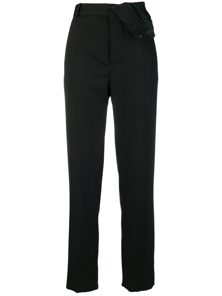 Y / Project Turnover Waistband Tailored Trousers - Black
