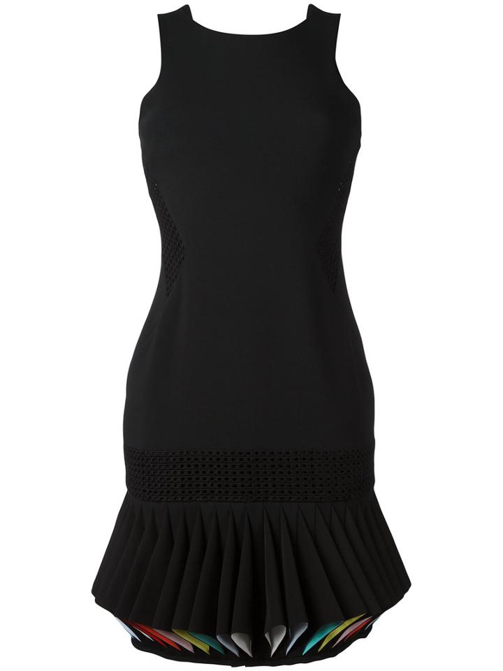Capucci Pleated Hem Dress, Women's, Size: 44, Black, Viscose/acetate/spandex/elastane/silk