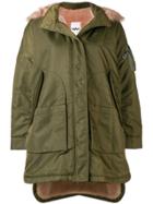 Yves Salomon Oversized Fur Lined Coat - Green