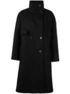 Jil Sander Double Breasted Coat, Women's, Size: 32, Black, Silk/polyamide/polyester/wool