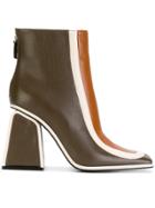 Marni Colour Blocked Booties - Brown
