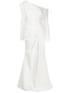 Avaro Figlio One Shoulder Pearl-embellished Dress - White