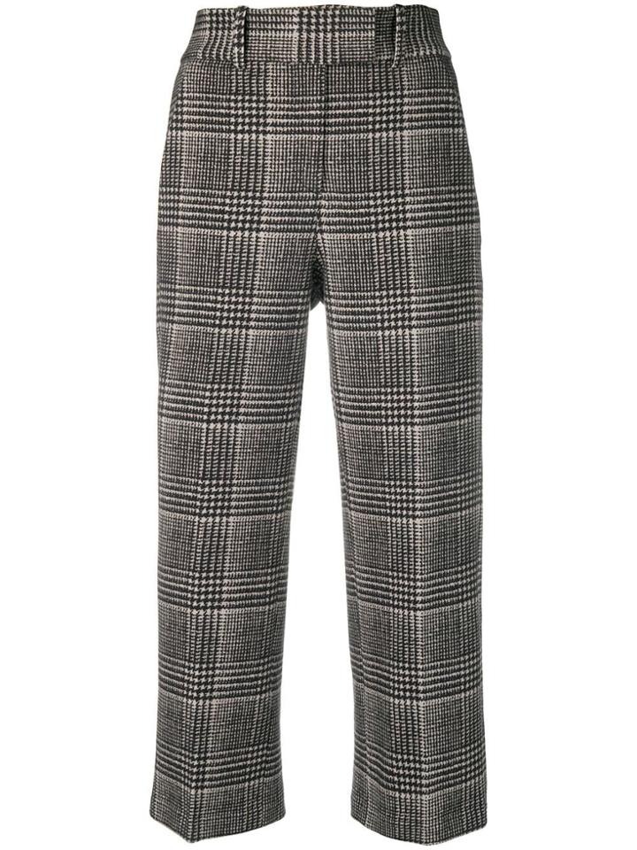 Circolo 1901 Checked Cropped Trousers - Grey