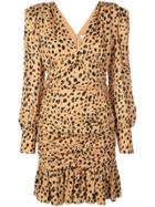 Nicholas Leopard Print Day Dress - Brown
