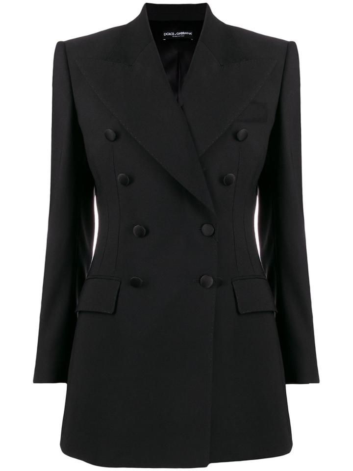 Dolce & Gabbana Double-breasted Longline Blazer - Black