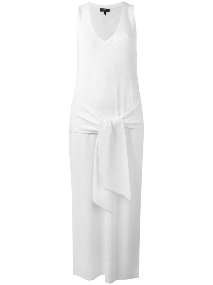 Rag & Bone - Sleeveless Tied Waist Midi Dress - Women - Cotton/rayon - M, White, Cotton/rayon