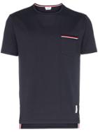 Thom Browne Short Sleeve Chest Pocket Cotton T-shirt - Blue