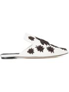 Sanayi 313 Embroidered Bug Patch Slippers - White