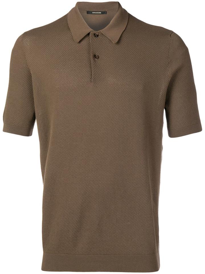 Tagliatore Knitted Polo Shirt - Brown