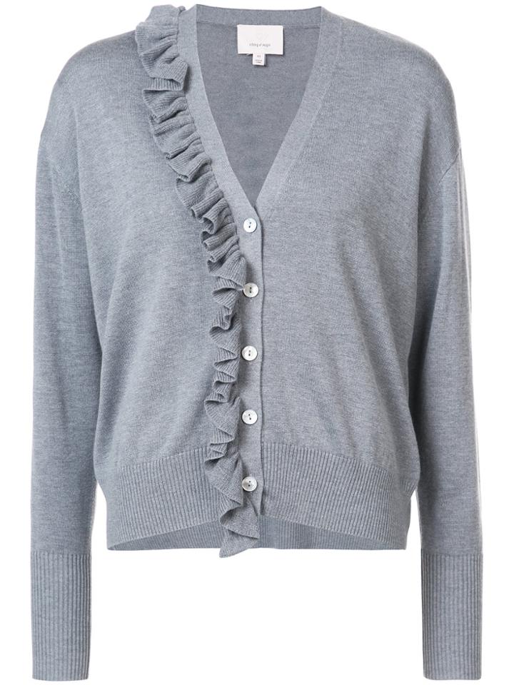 Cinq A Sept Ruffle Front Cardigan - Grey